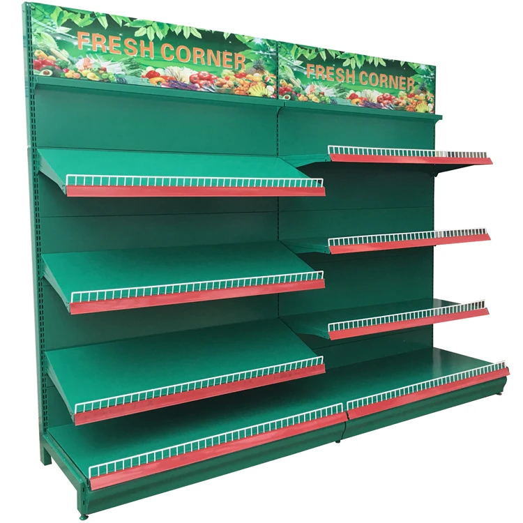 Gondola Stainless 5 Layer Vegetable Fruit Rack Shelves for Retail Store Racking