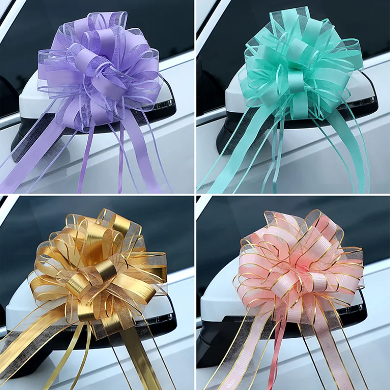 Pull Bow Mixed Color Large Organza Pull Bow Present Wrapping Pull Bow with Ribbon for Wedding Present Baskets