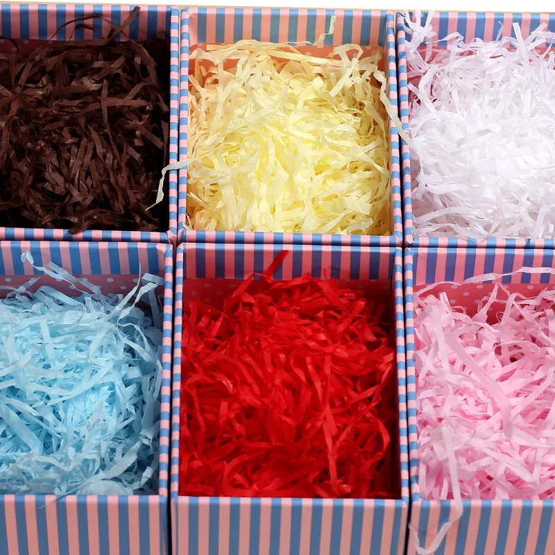 Candy box customized color shredded paper silk gift box filled with shredded paper,paper filler
