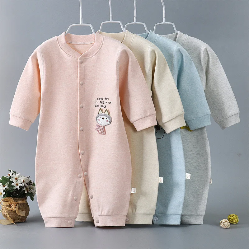 Wholesale Warm Newborn Baby Onesie Jumpsuit Winter  Soft New Born Baby Jumpsuit Romper