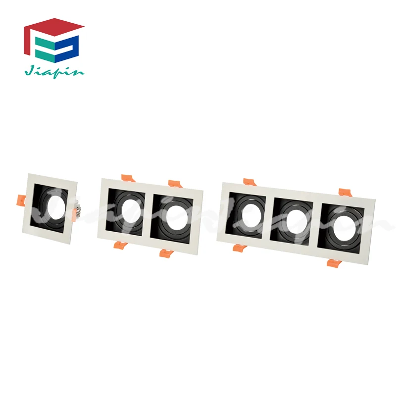 Hot sale GU10x3 square lamp housing indoor IP20 white+black GU10 down light led downlight for hotel