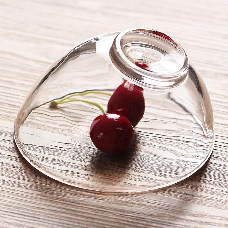 Slant Cut Glass Bowl,Glass Dessert bowl,Glass Terrarium glass salad bowl with print