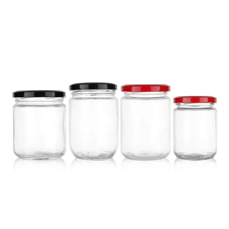 envases de vidrio Wholesale  Round Food Sealed Canister Grain Storage Box Kitchen Storage Glass Jar With Lid
