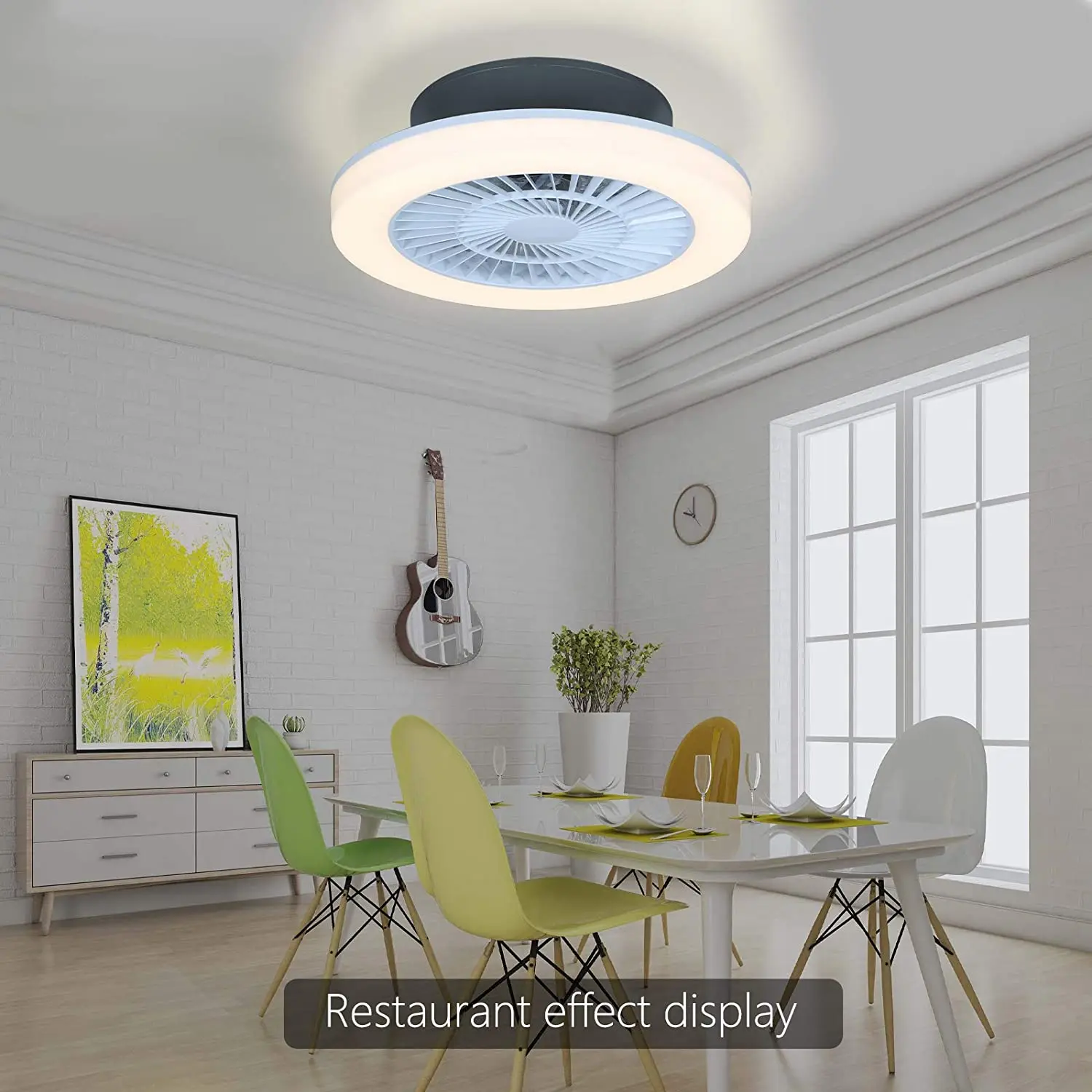 Silent Ceiling fan with light 65W remote control 3 colors 3 gears adjustable wind and dimmable Silent ceiling fan with light