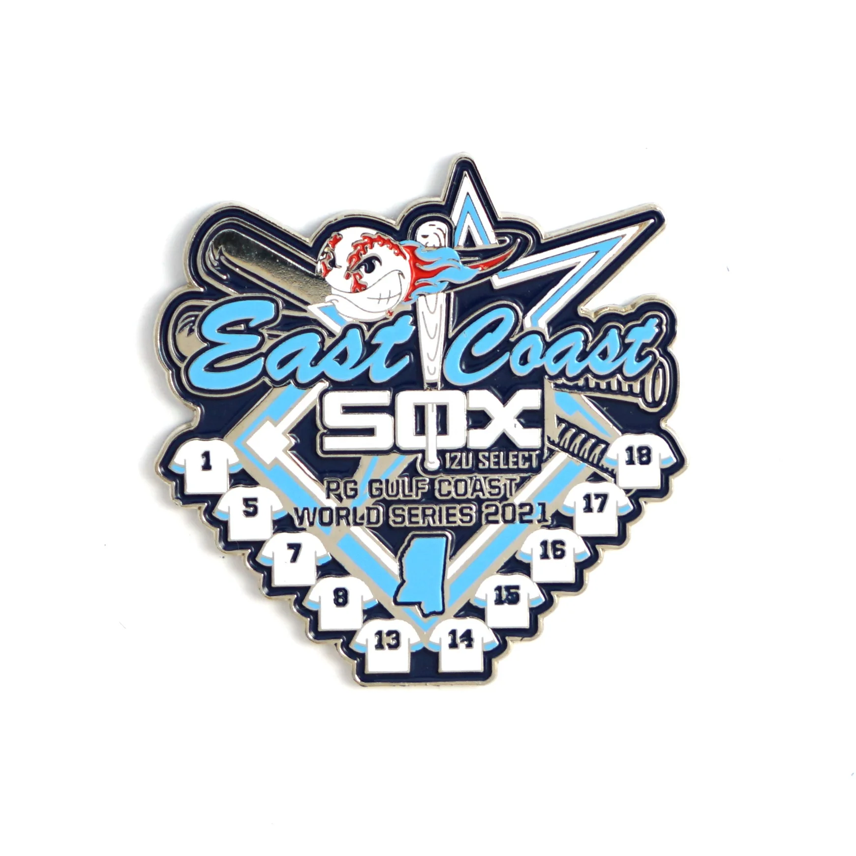 Metal Crafts Wholesales Manufacturer Custom Sport Design Club Logo Metal Badges Soft Enamel Trading Baseball Pins