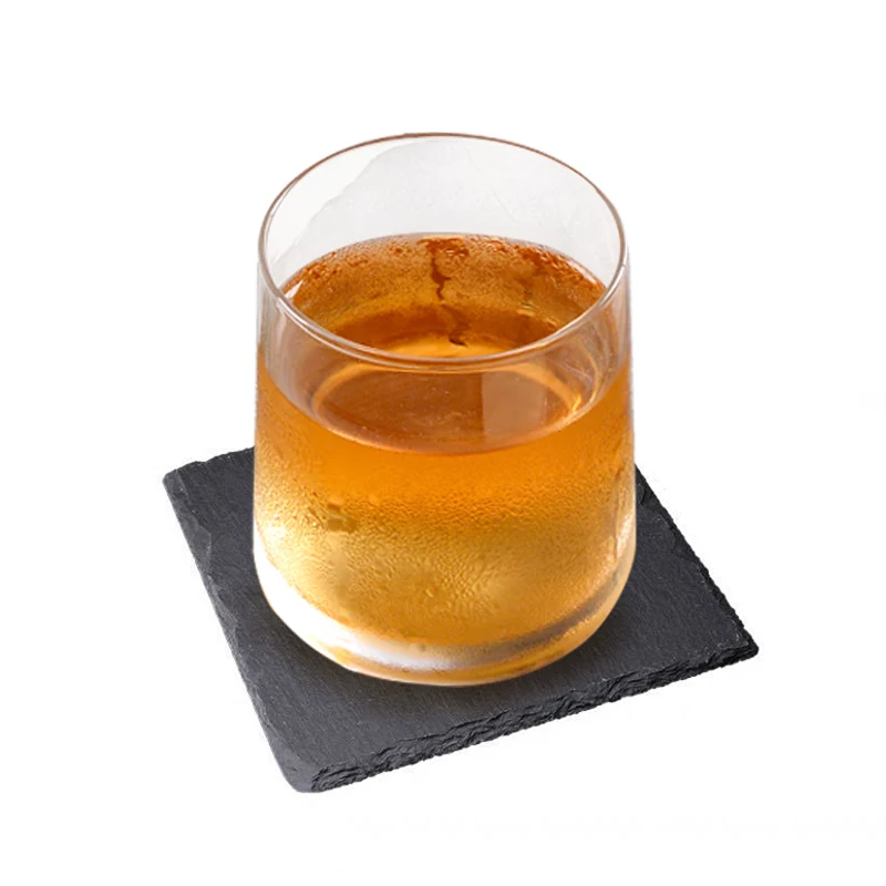 Stone Coaster Anti Slip Mats Wholesale Slate Bulk Coasters For Drinks Untersetzer Promotional Black Beer Car Coasters For Drinks