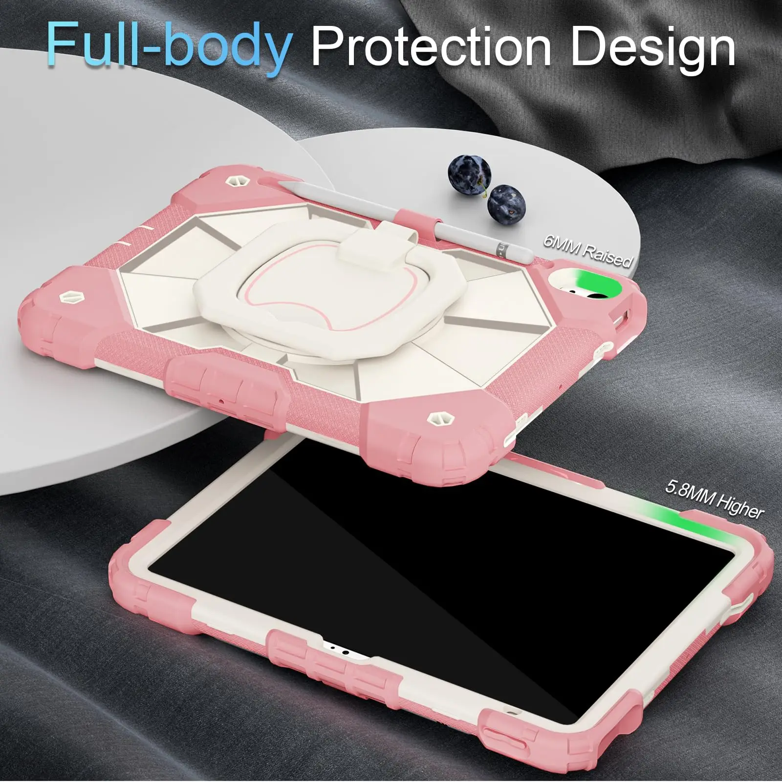 For iPad gen 6 7 8 9 10 case kids shock proof 360 Degree Rotating Silicon Tablet Covers & Cases for ipad 9 10 generation Case