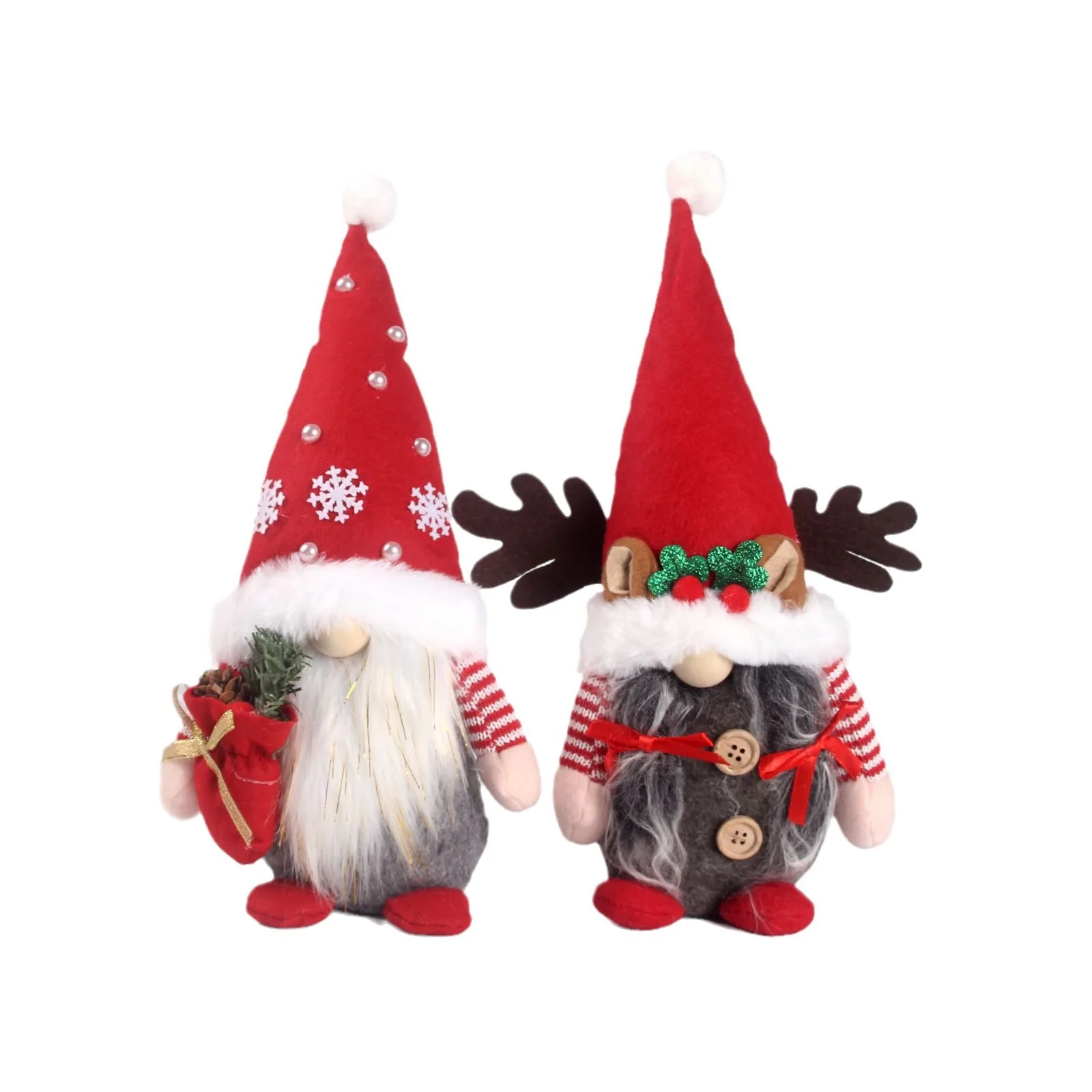 Christmas Faceless Doll Decoration Long Leg Rudolf Dwarf Doll Gingerbread Man Pendulum