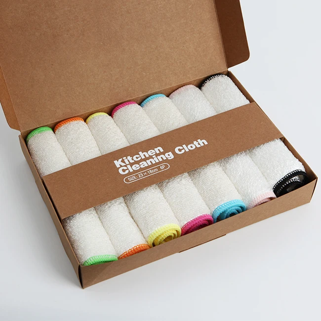 Экологичная многоразовая ткань из бамбукового волокна для мытья посуды