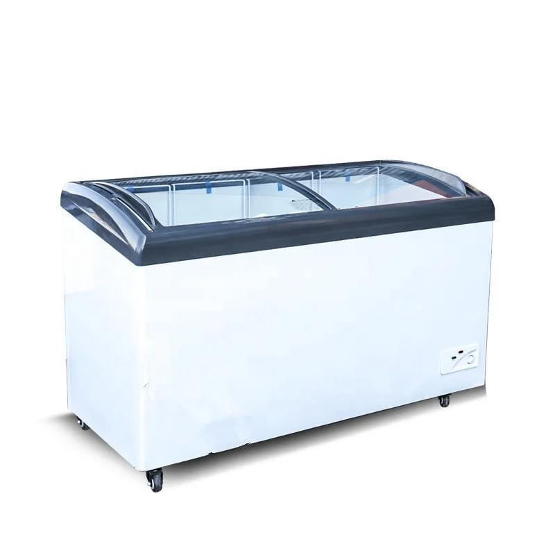 Good quality store supermarket ice cream freezer refrigerator commercial deep freezer display glass door deep freezer