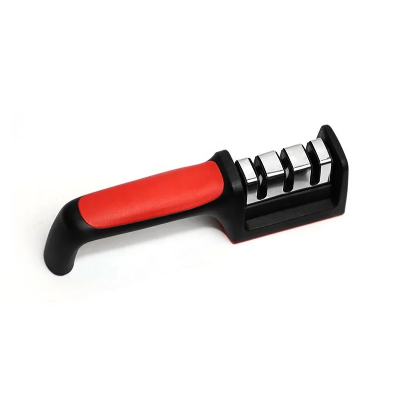 4 in 1 Manual Knife Sharpener Household Diamond Steel Kitchen Accessory with 4 Stages Multi-Task Handle