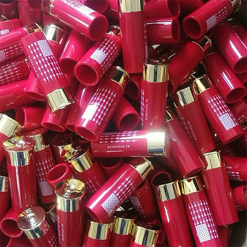 Customized Logo Mini Plastic red color Thick Bottom Custom shotgun shell shot glasses