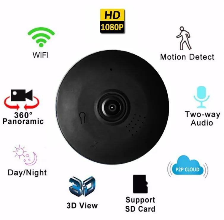 
Умная ip-камера YICTUO v380, 1080p hd, 360 градусов, p2p 