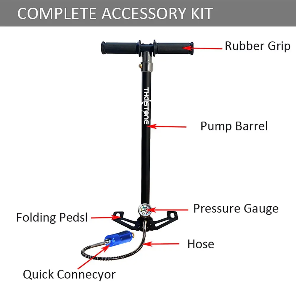Pump 30Mpa Mini Air Pump 3 Stage Car Hand Operated Compressor Inflator Hunting Paintball Manual PCP Pump