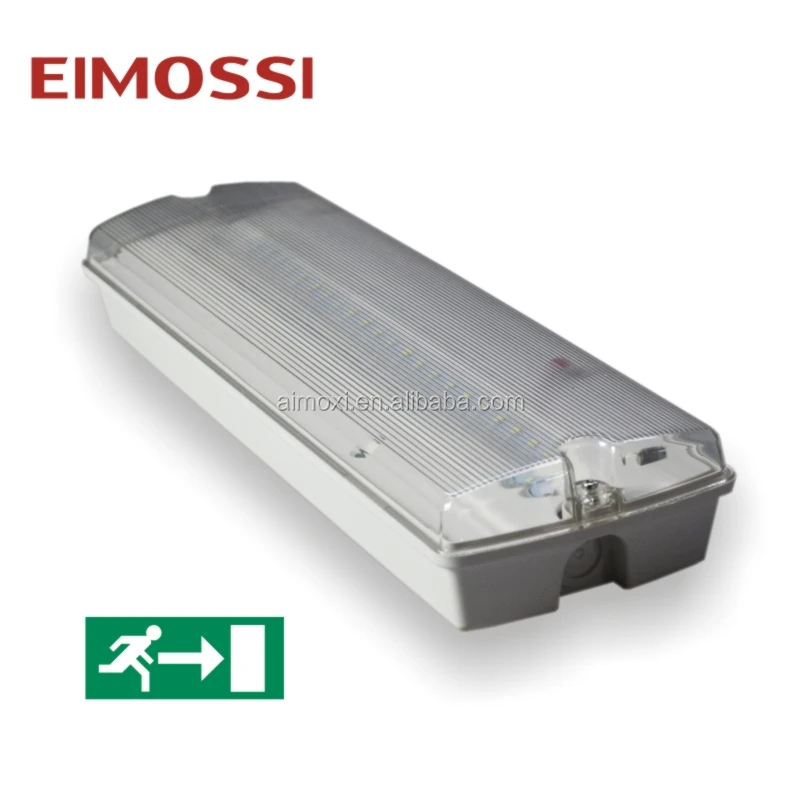 Emergency bulkhead lighting rechargeable battery operated with exit sticker
