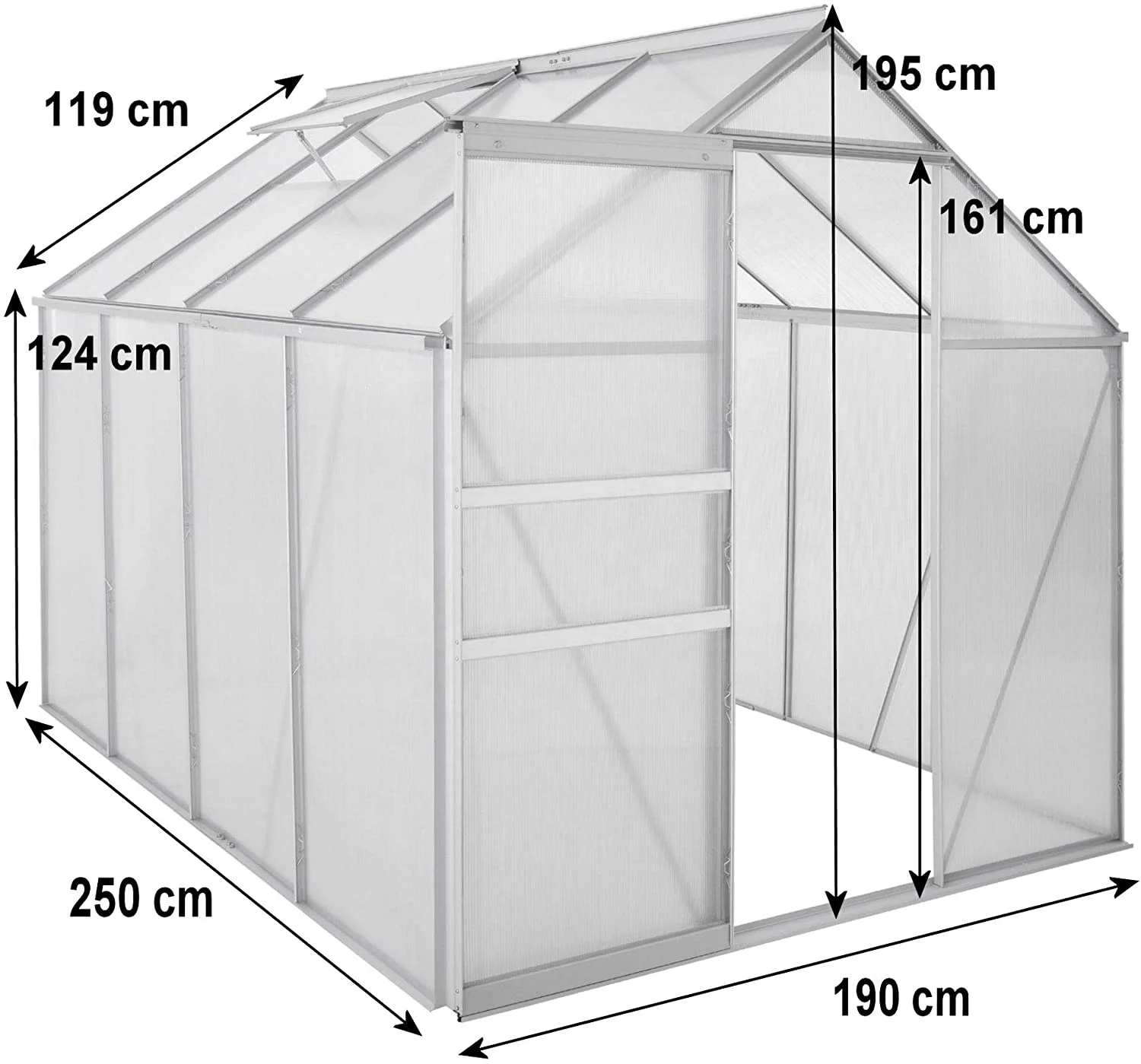Aluminum Greenhouse Conservatory 4 Room Pc Sheet