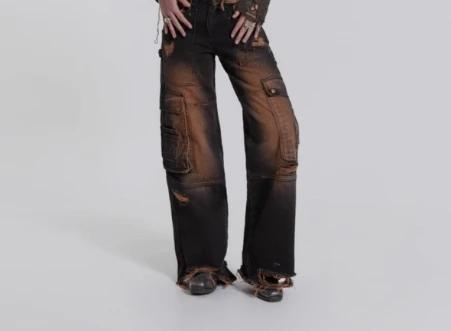 Мужские рваные джинсы с несколькими карманами