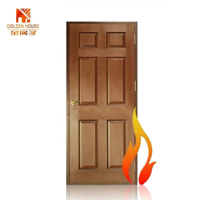 USA standard hotel six panel hollow metal door 90 min 180 min fire rated steel door for commercial