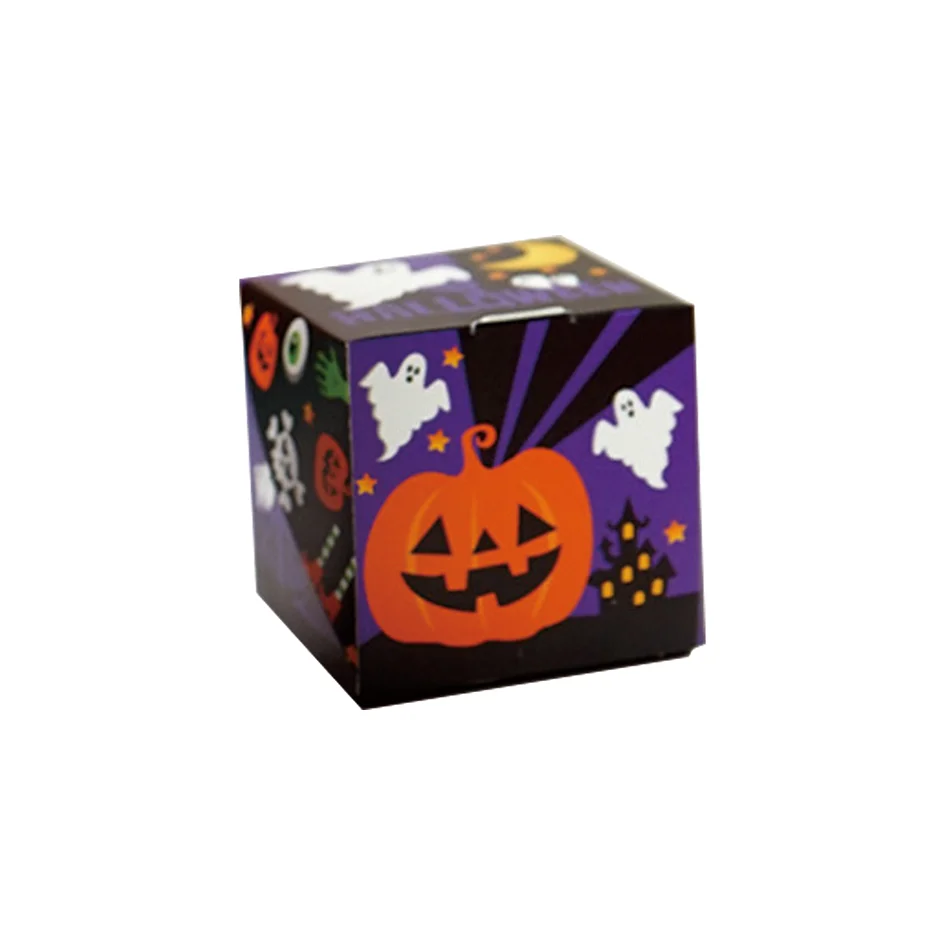 Halloween Pumpkin Gift box Cookie Box DIY clamshell square candy box for packaging