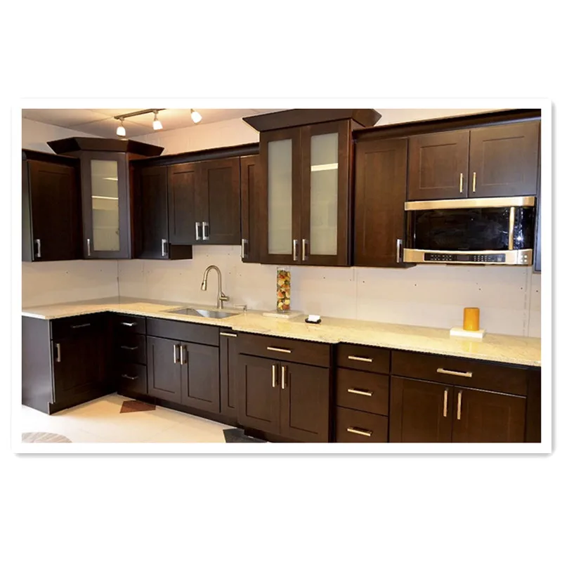 Curved 2 Door Cupboard Solid Wood Kitchen Cabinet With Pantry