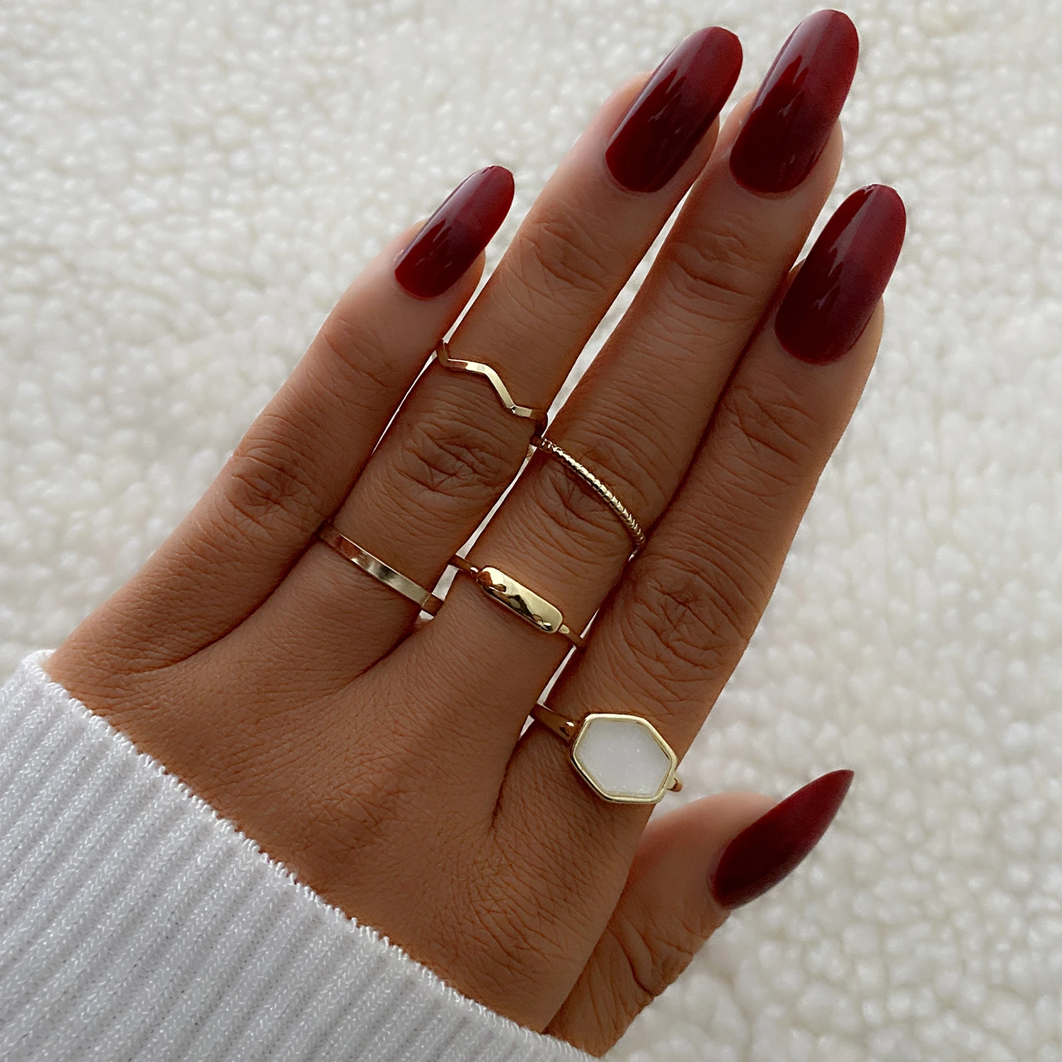 VKME 2022 Fashion Luxury New Design Gold Plated Ring Set For Women Jewelry