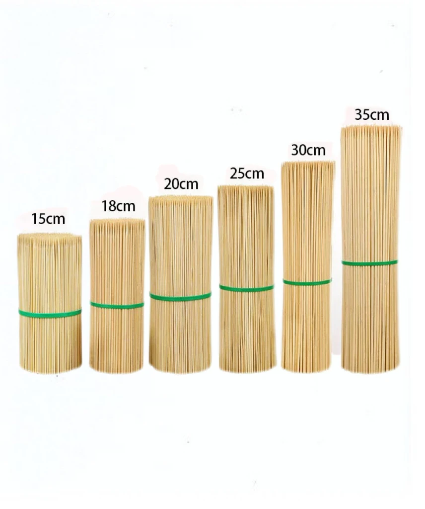 multi-size  Factory-direct Food Grade Eco-friendly Biodegradable Disposable 100% Natural Bamboo Skewer Bamboo Stick BBQ skewer
