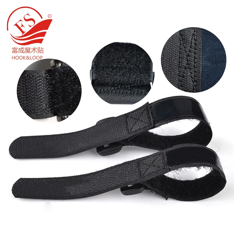 Custom Velcroes Strap Silicone Drone Battery Bike Anti-Slip Straps Black Hook And Loop Strap With Back Glue