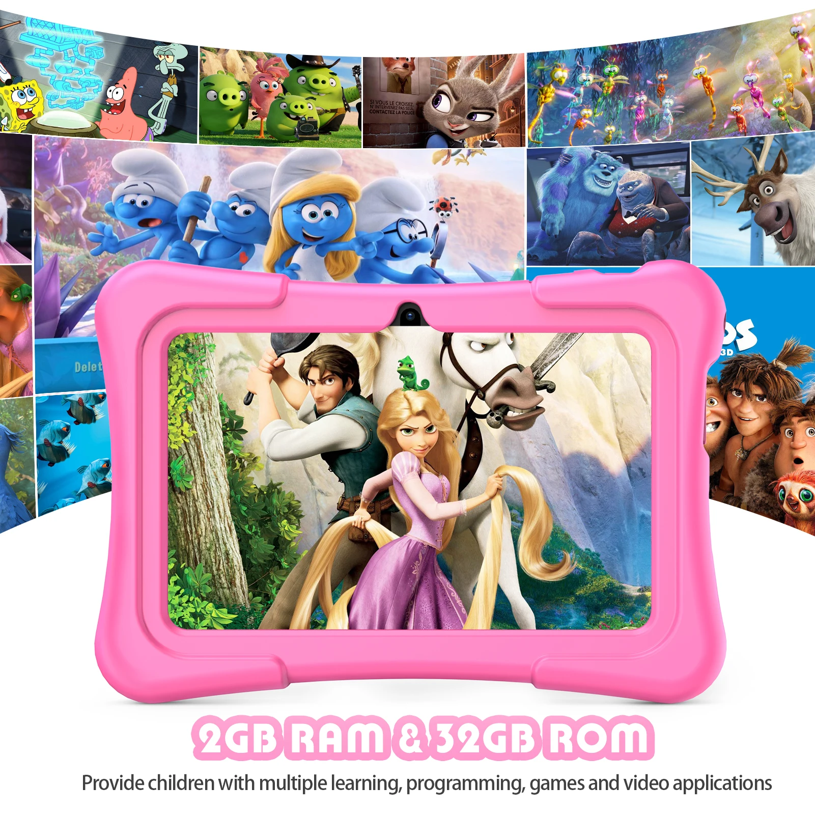 Притомья K7 PRO Kids четырехъядерный планшет 1024 * 600HD экран 2 Гб оперативной памяти 32 встроенной 7 дюймов планшетный ПК для детей
