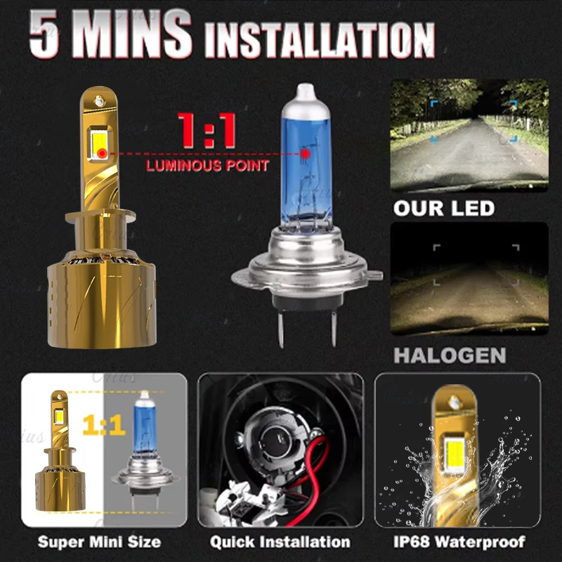 Wholesale Customization Auto LED Headlights 300W Super Bright led h4 H11 9005 H1 9006 9012 H7 LED Lights for Car Accessories