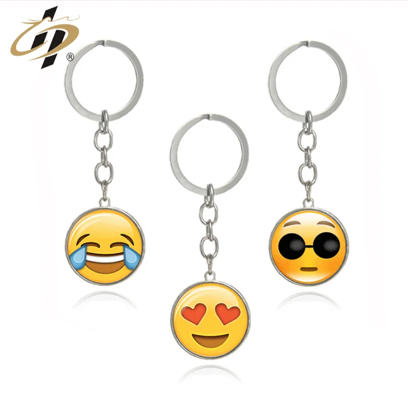 Wholesale production metal crafts of key chains, cute expressions, exquisite gifts, glue dropping process