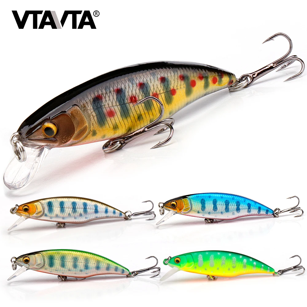 vtavta wake crankbait trout fishing lure 55mm 3.5g flash minnow lure bass bait minnow leurre