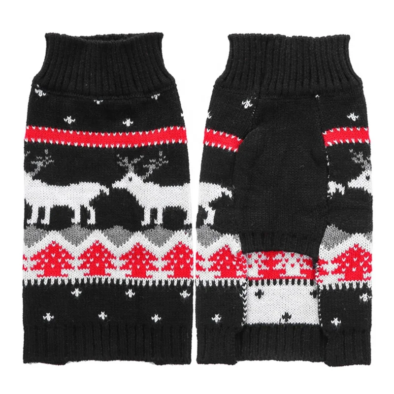 Classic Reindeer Print Cotton Dog Christmas Sweater Small to XXL Pet Clothes in Shirt Style for Winter & Summer Use