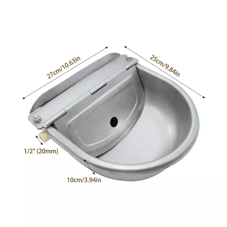 Stainless steel Automatic Drinking Bowl Water Feeder Trough Sink and Water Pipe for Cows Livestock