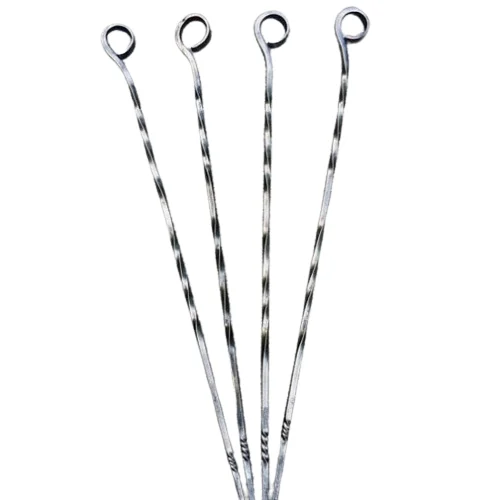 Skewers Cooking Knot End Metal Skewers BBQ Tools Stainless Steel Long Metal Barbecue Kebab Food Meat Grill Sticks