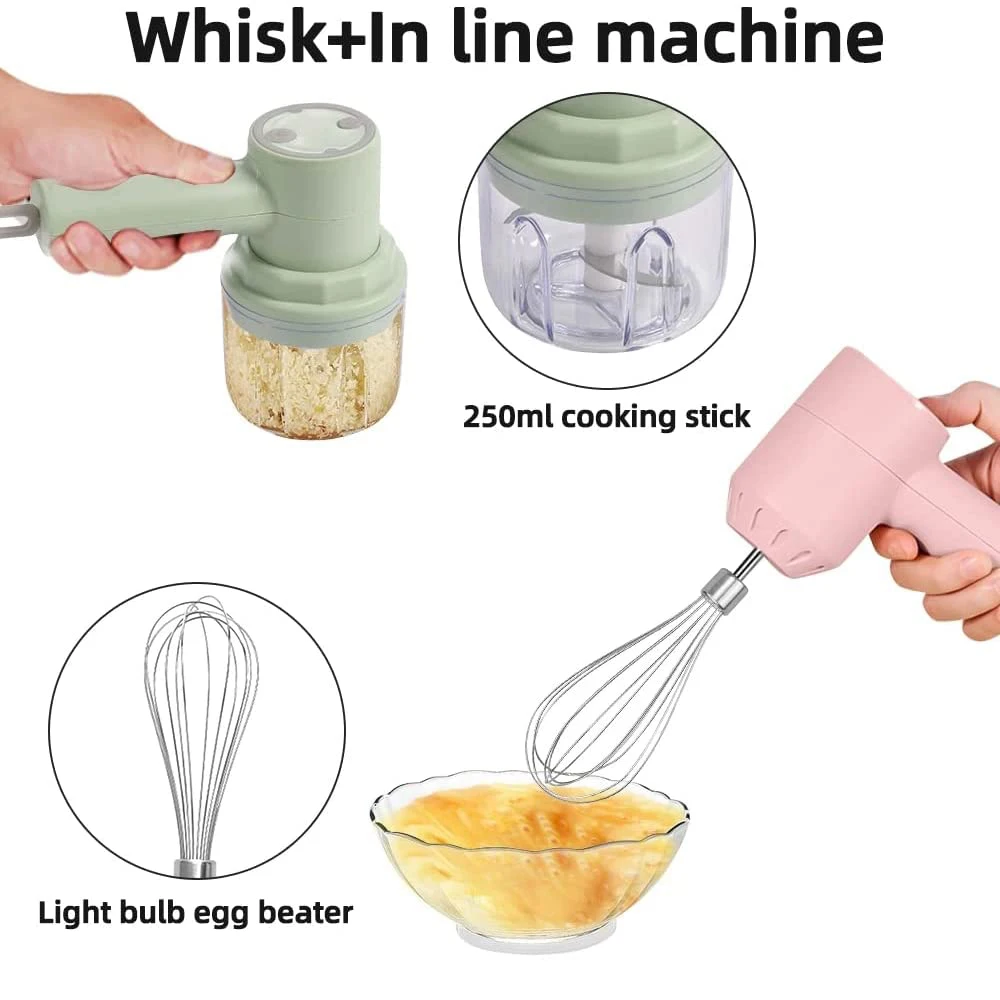 USB sliver crest Blender 3 In 1 Electric  Automatic Egg Whisk Milk Cream Beater Kitchen Food Mixer Masher bottle blender