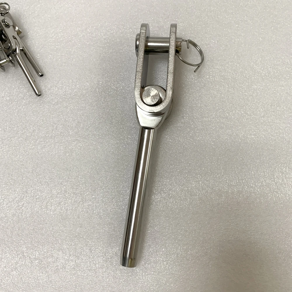Stainless steel eye style toggle thread terminal type swage rigging terminal