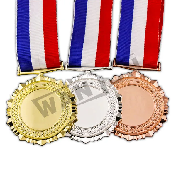 Manufacturer custom wholesale cheap metal plating gold silver bronze blank sports medal