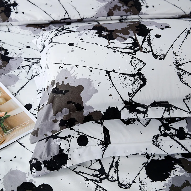 Комплект постельного белья из 100% полиэстера пододеяльник и подушка в Европейском стиле с принтом комплект трех или четырех предметов большого размера