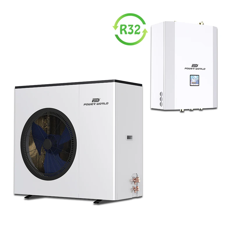Low climate inverter heat pump high cop  r32 luftwasser wermepumpe split air to water heat pump 12kw