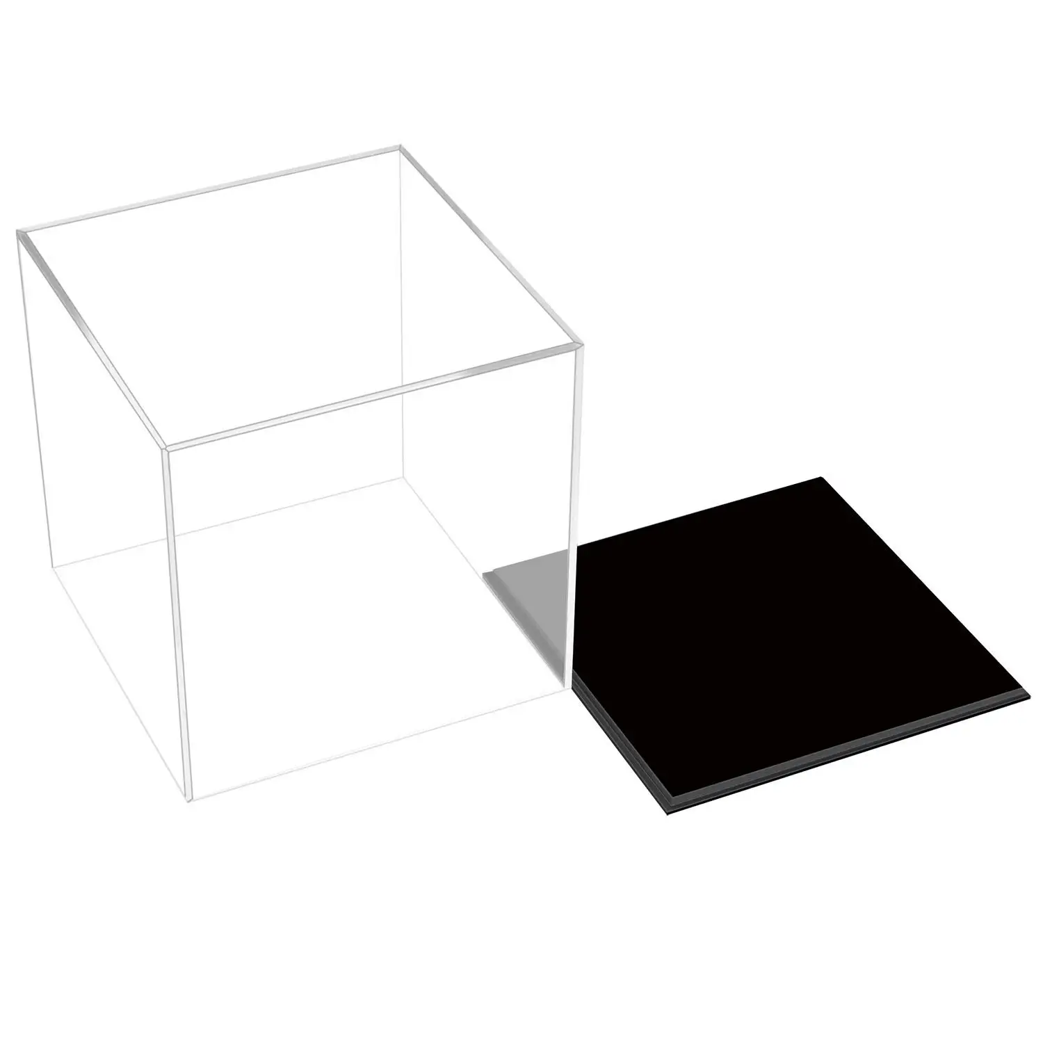 Wholesale figure display storage plexiglass boxes transparent acrylic box with black base