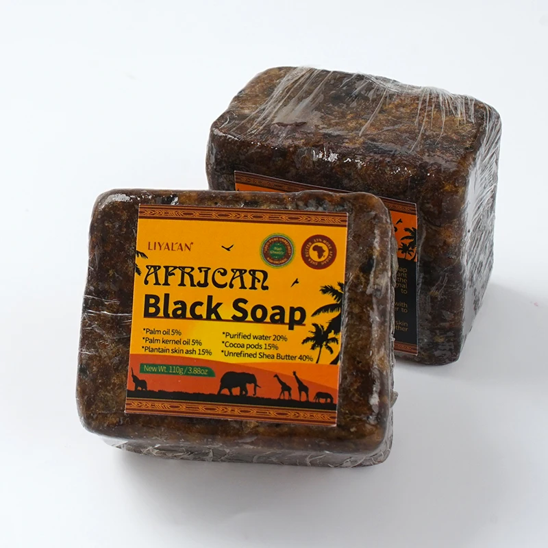  Private Label Hand Pure Natural Vegan Cleansing Skin Whitening Bath Organic Raw Handmade African Black
