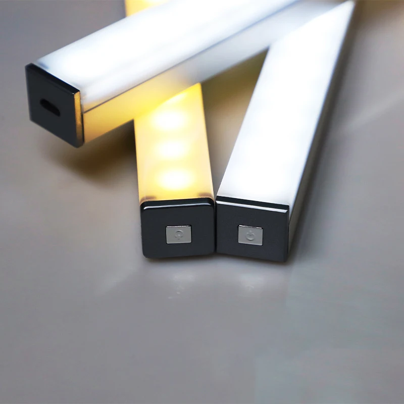 Magnetic Led Motion Sensor Light Strip Usb Rechargeable Lighting For Wardrobes Closet Stairs