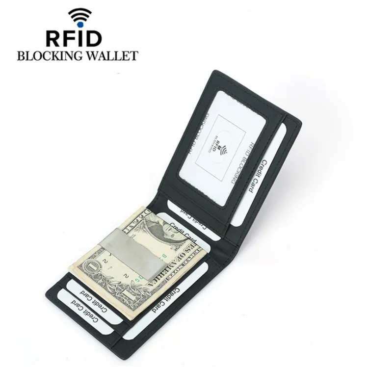 Carbon fiber Money Clip Wallet Mens Wallets slim Front Pocket RFID Blocking Card Holder Minimalist Mini Bifold with Gift Box