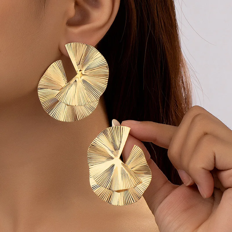 Fashion Charms Big Gold Designer Huggie Statement Earrings Extra Large Earrings Jewelry Women