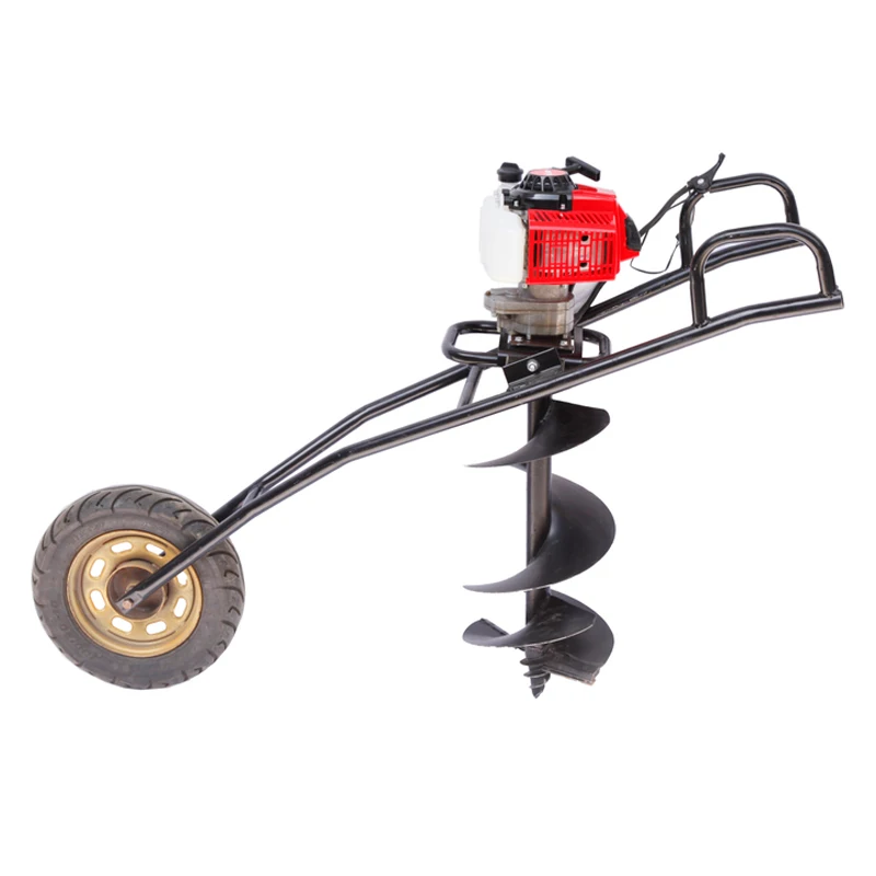 2 Stroke Most cost-effective powerful Earth Auger Machine 63CC plant trees Trolley Auger  Hole digger