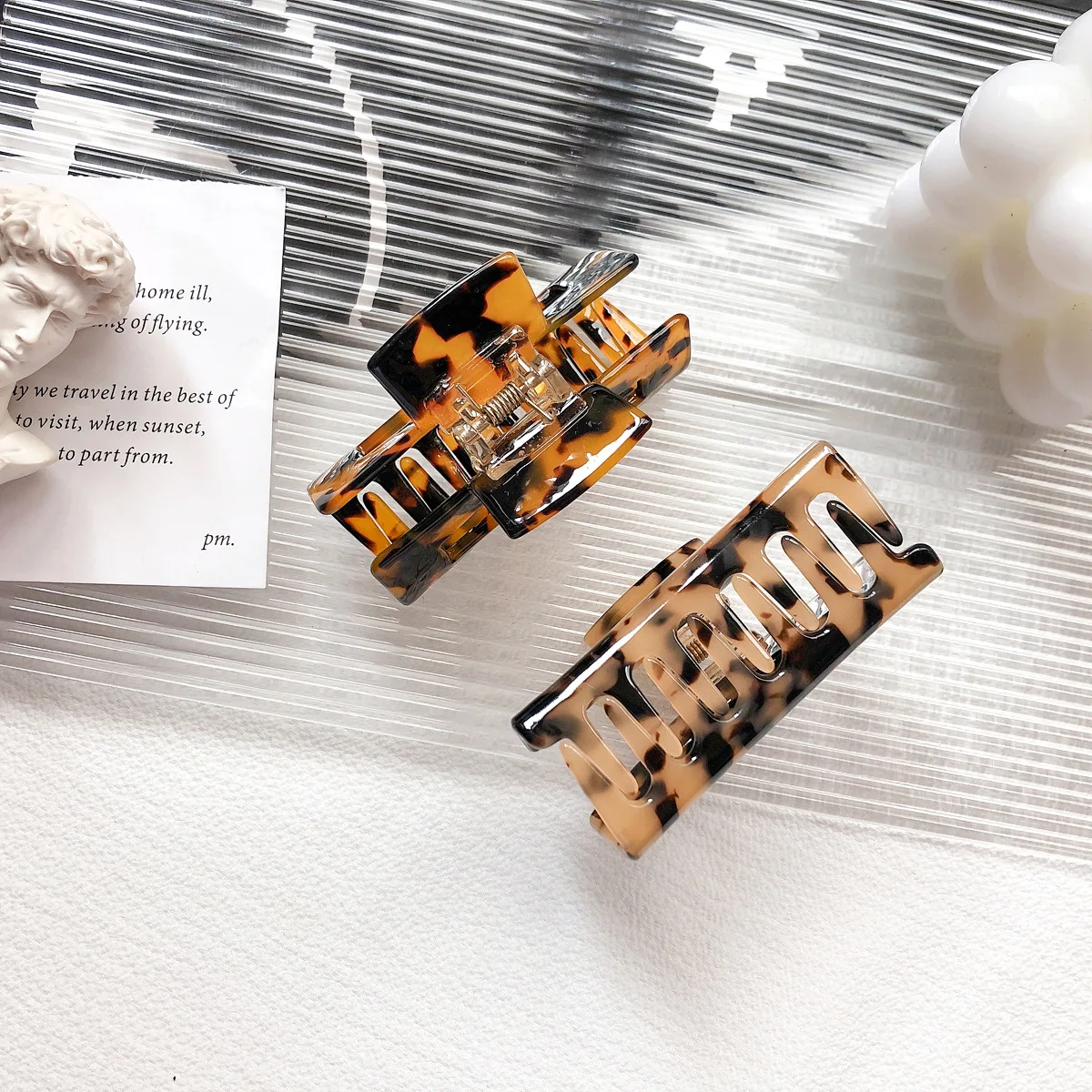 Wholesale Rectangle Hairstyle Acetate Hair Claw Clips 7.5cm Medium Size Barrette Hair Clip