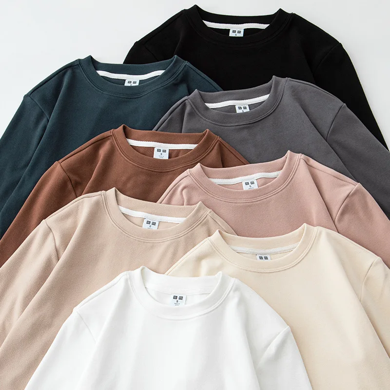 Double-sided velvet warm long-sleeved T-shirt autumn and winter plus velvet thickened t-shirt brushed top bottoming shirt