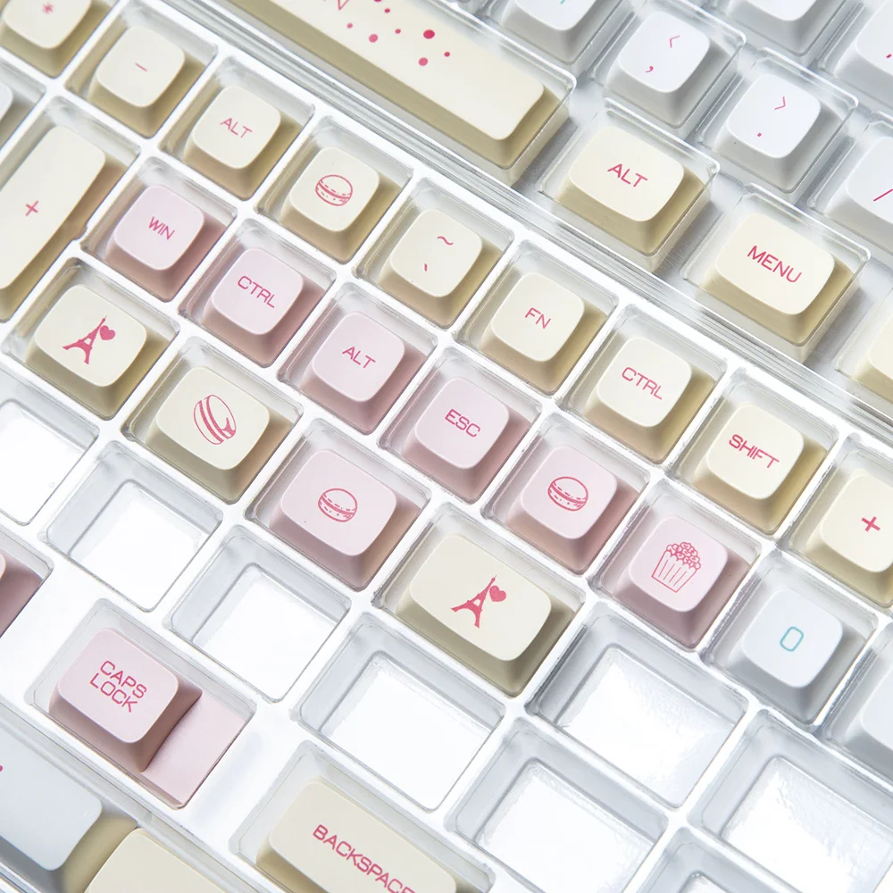 Custom Macaron Dye Sub PBT Keycaps with Key Puller for Cherry Gateron MX Switches Mechanical Gaming Keyboard
