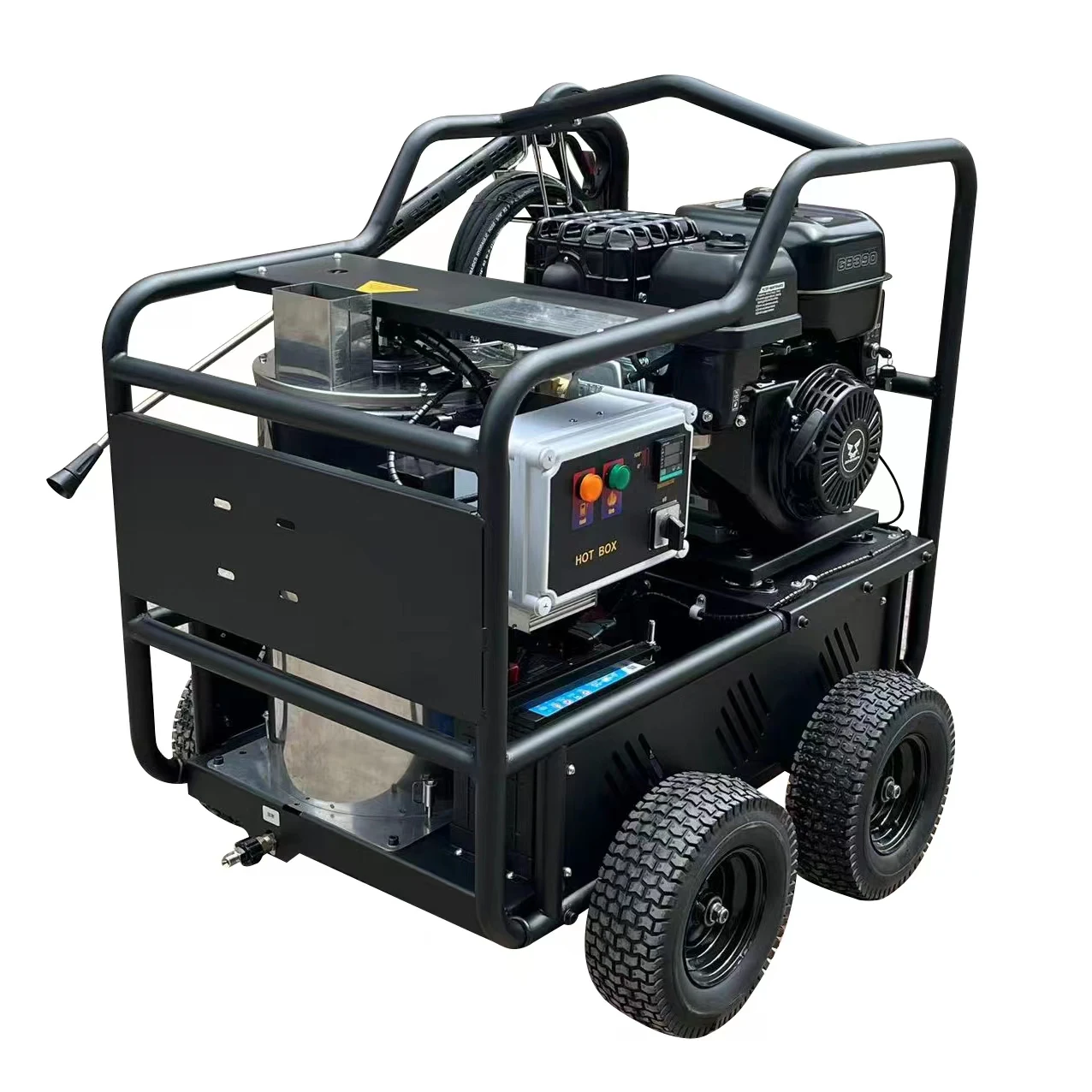 High-Pressure 250bar Water Jet Steam Cleaner Gasoline Diesel Engine Heat Hot Water Heavy Oil Stains Removal New Condition Pump
