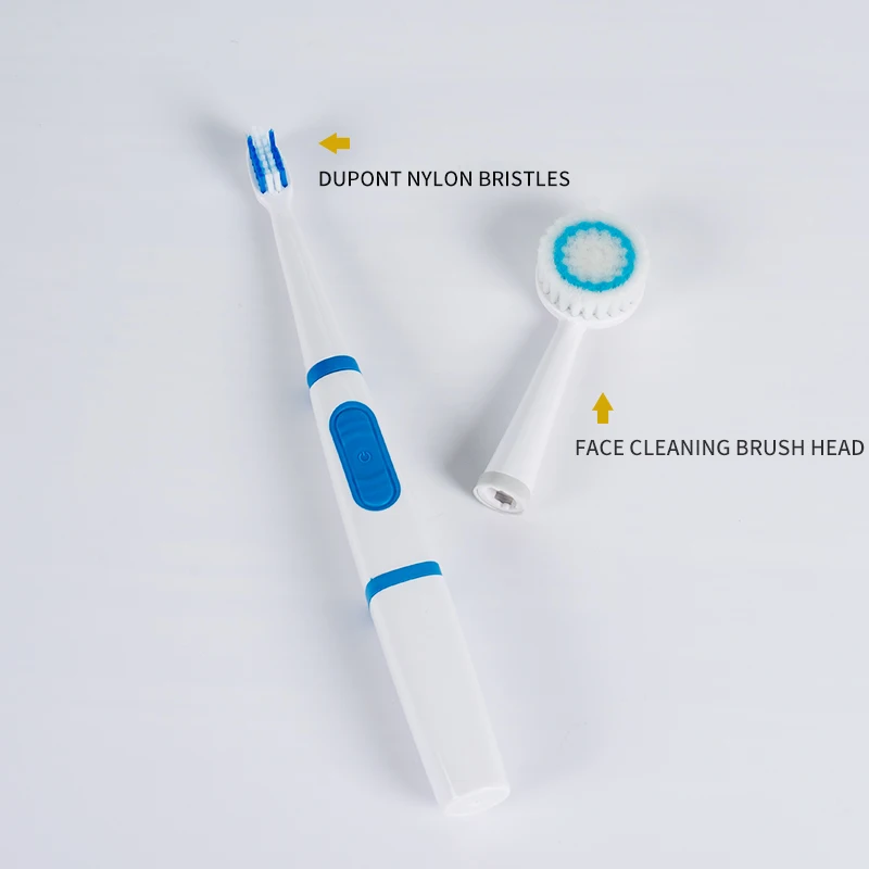 Oem private label soft bristle square head electric toothbrush adult battery face cleaning brush
